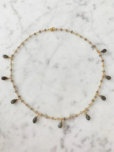 Load image into Gallery viewer, Gold Vermeil Labradorite Teardrop Necklace