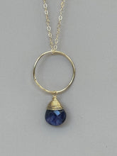 Load image into Gallery viewer, Circle of Sophistication - Sapphire Pendant Necklace