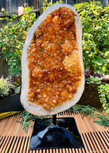 Load image into Gallery viewer, Radiant Citrine Geode (with stand)