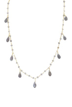 Load image into Gallery viewer, Gold Vermeil Labradorite Teardrop Necklace