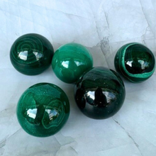 Load image into Gallery viewer, Verdant Enchantment Malachite Spheres