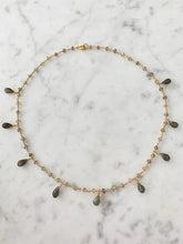 Load image into Gallery viewer, Gold Vermeil Labradorite Teardrop Necklace
