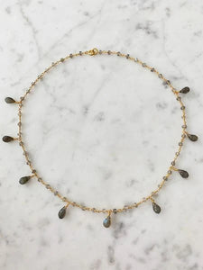 Gold Vermeil Labradorite Teardrop Necklace