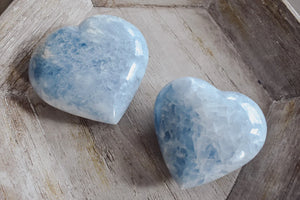 Large Blue Calcite Hearts