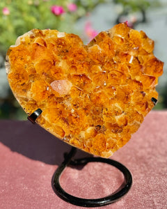 Radiant Heart: Citrine Geode on Stand