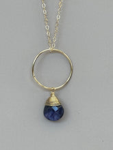 Load image into Gallery viewer, Circle of Sophistication - Sapphire Pendant Necklace
