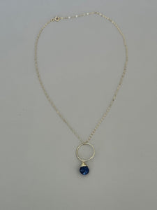 Circle of Sophistication - Sapphire Pendant Necklace