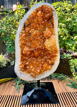 Load image into Gallery viewer, Radiant Citrine Geode (with stand)
