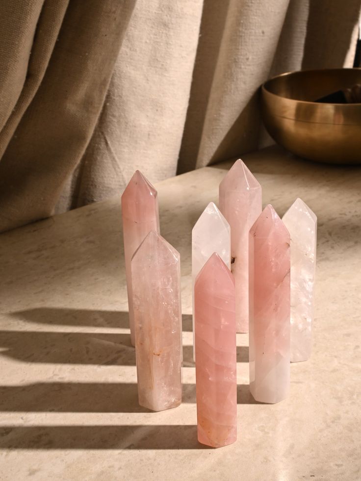 Heart's Resonance: Rose Quartz Point Ensemble