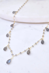 Gold Vermeil Labradorite Teardrop Necklace