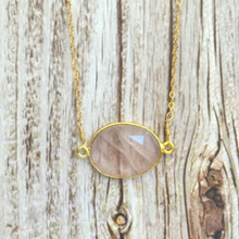 Load image into Gallery viewer, Elegance Refined&quot; Simple Chain Necklace with Rose Quartz
