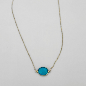 Blue Topaz Necklace in Gold