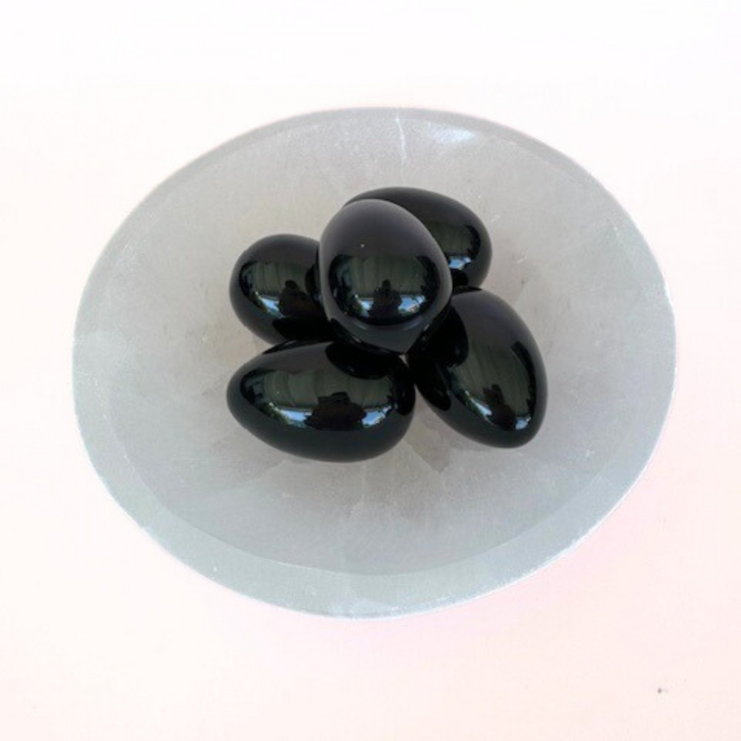 Polished Black Obsidian Eggs