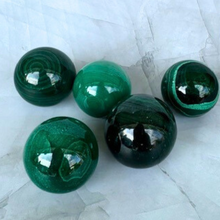 Load image into Gallery viewer, Verdant Enchantment Malachite Spheres
