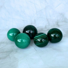 Load image into Gallery viewer, Verdant Enchantment Malachite Spheres
