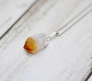 Sun-Kissed Elegance: Natural Raw Citrine Pendant Necklace