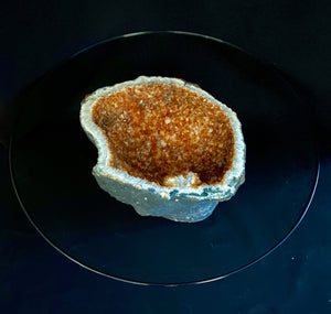 Luxurious Citrine Geode Table with Glass Top