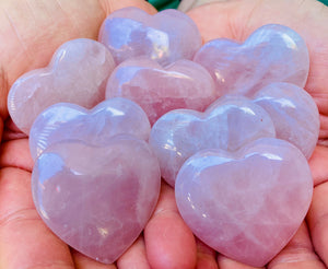 Rose Quartz Mini Flat Hearts - Love and Compassion